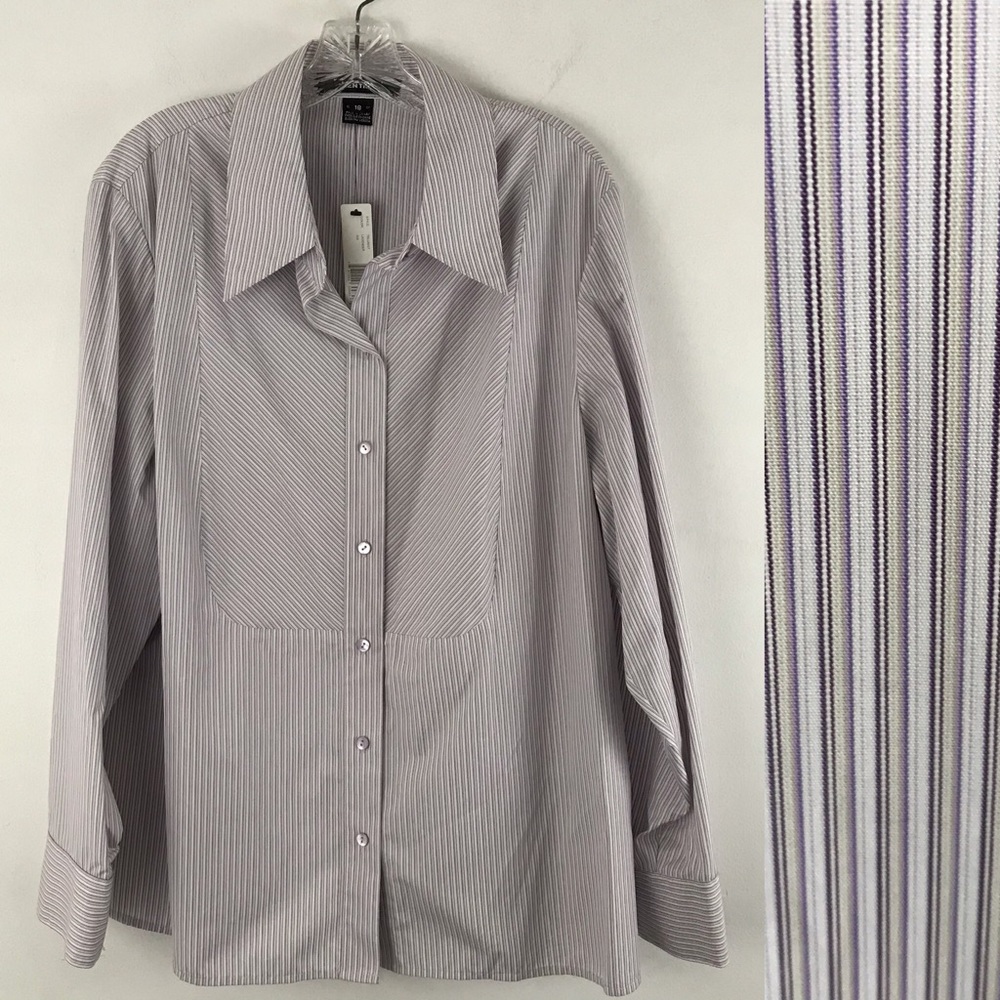 🎉HP🎉  ELLEN TRACY Blouse Tailored Size W 18 - Picture 2 of 8